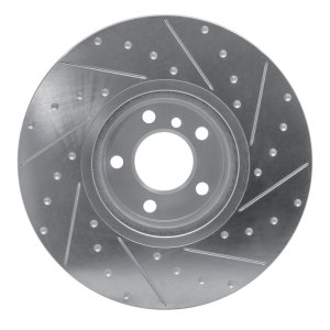 BMW X4 Brake Rotor (1) - Front - R1 Concepts - Drilled & Slotted - Silver - `16-`18